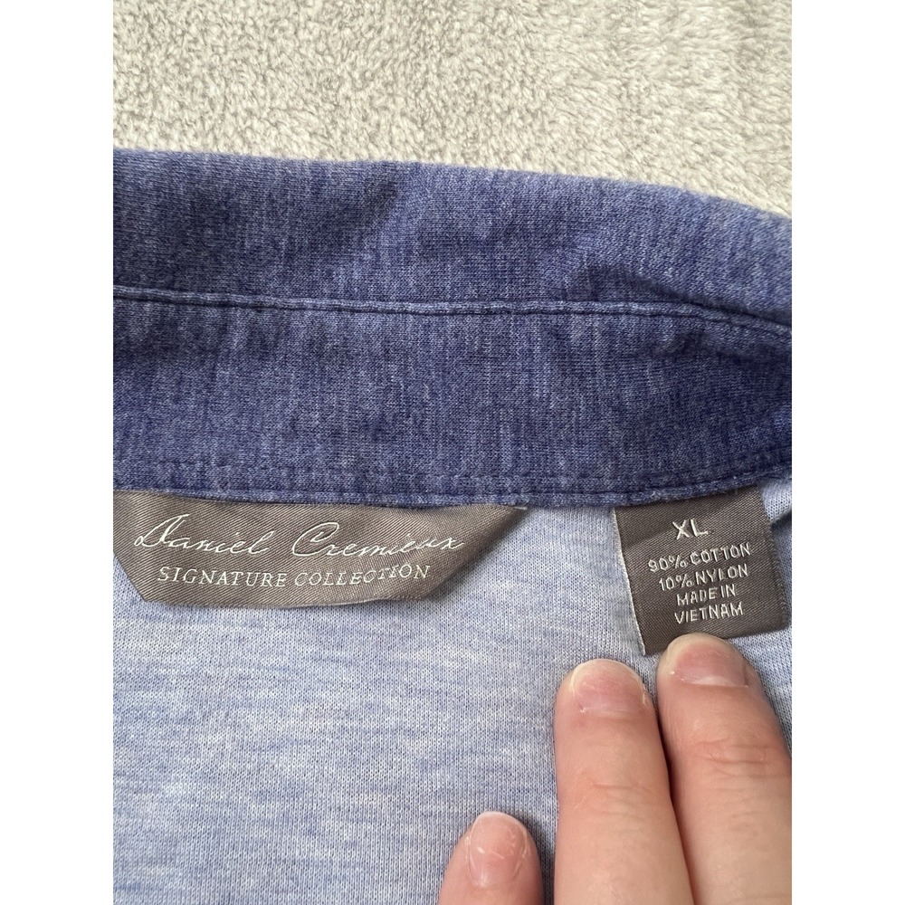 Daniel Cremieux Signature Collection Mens Shirt XL Long Sleeve Polo Blue Cotton - Picture 4 of 5